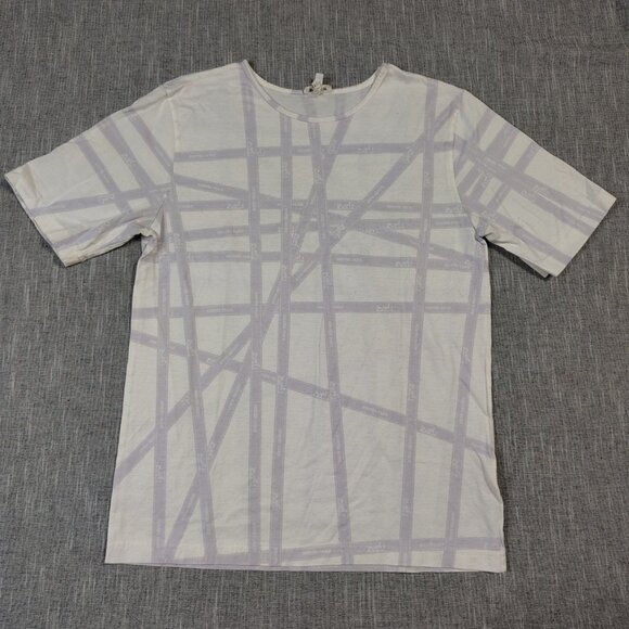 Hermes Paris T-Shirt Womens White Purple Cotton VINTAGE Monogram 452369 - Picture 1 of 11